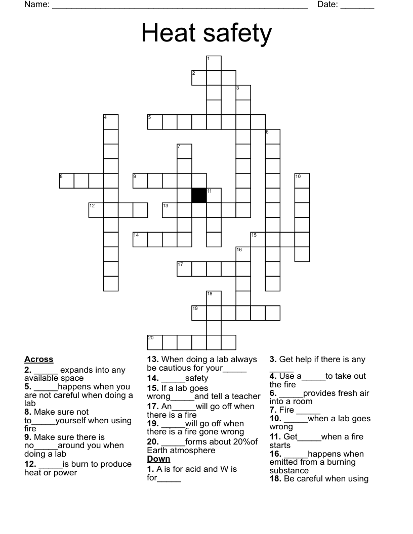 Heat Transfer Crossword Puzzle Answer Key