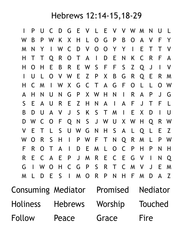 Hebrews 12:14-15,18-29                         