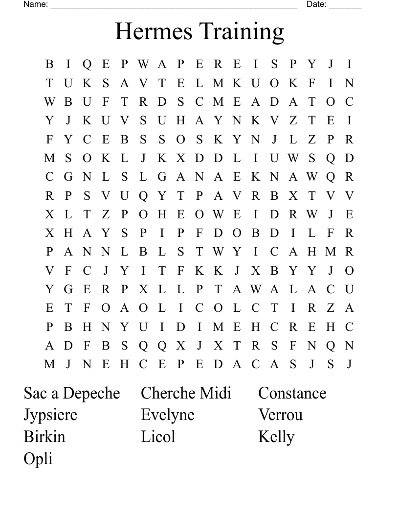Hermes Training Word Search