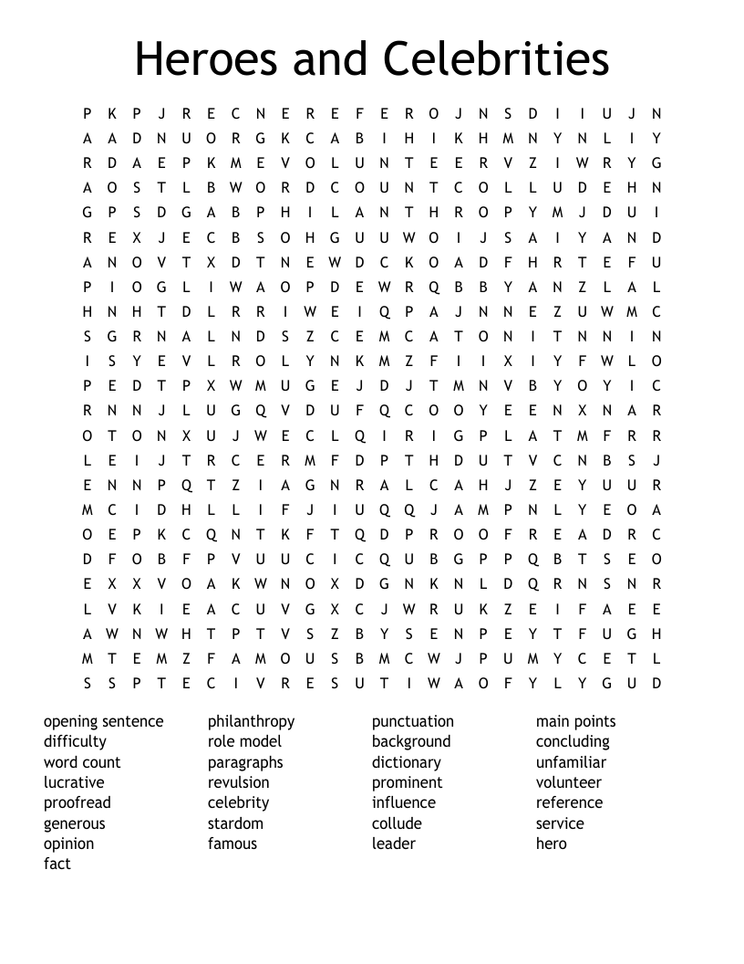 Heroes and Celebrities