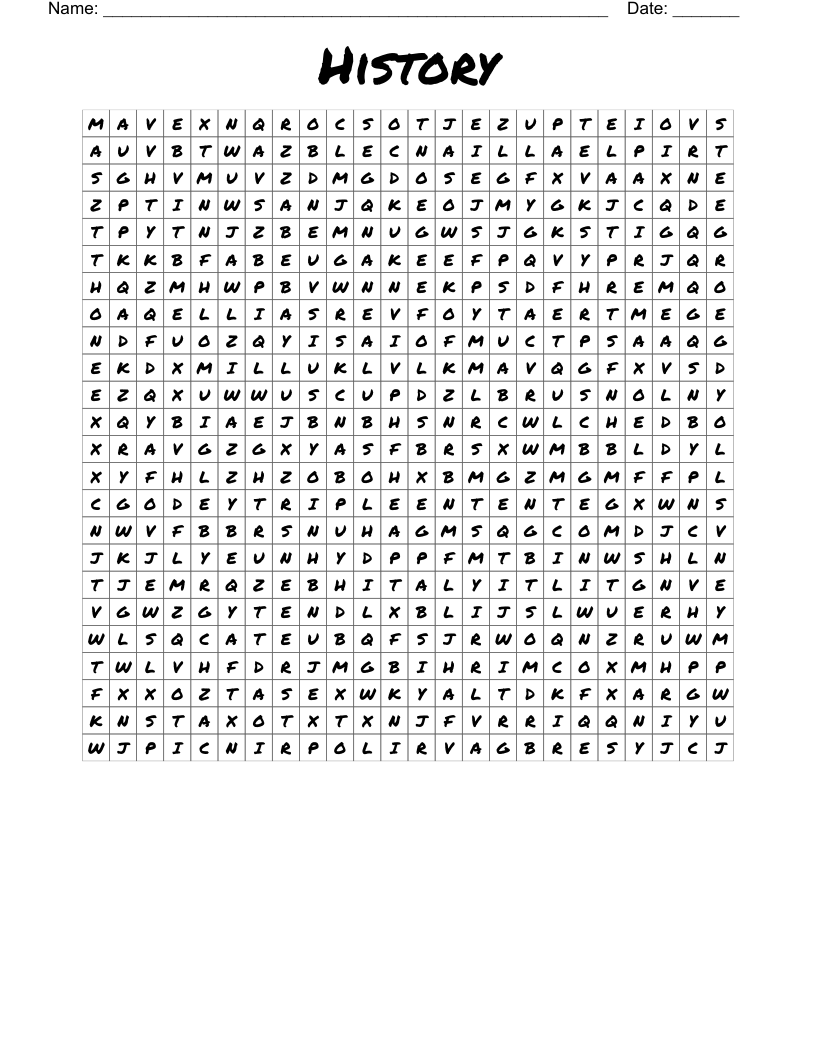 History Word Search