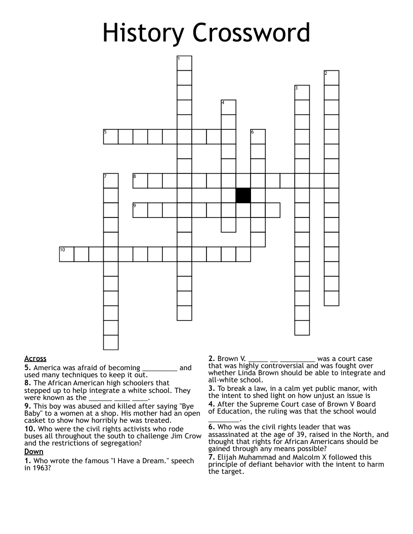 History Crossword