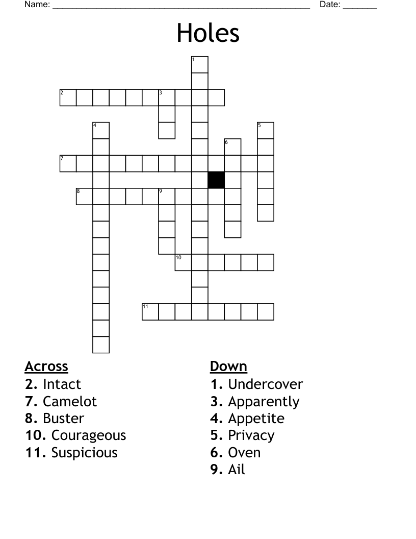 Holes Crossword