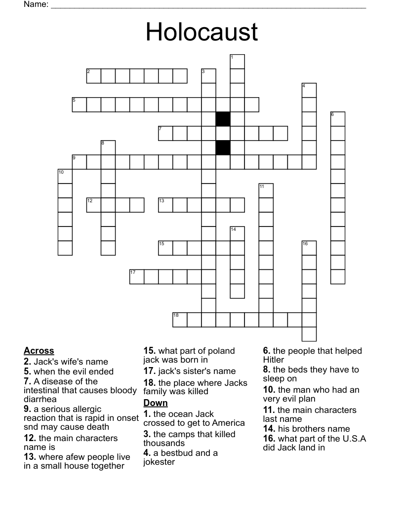 Holocaust Crossword