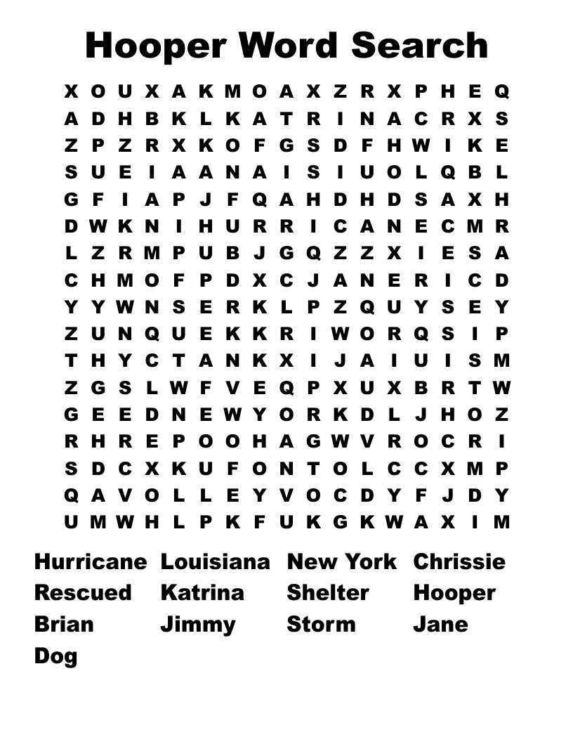 Hooper Word Search