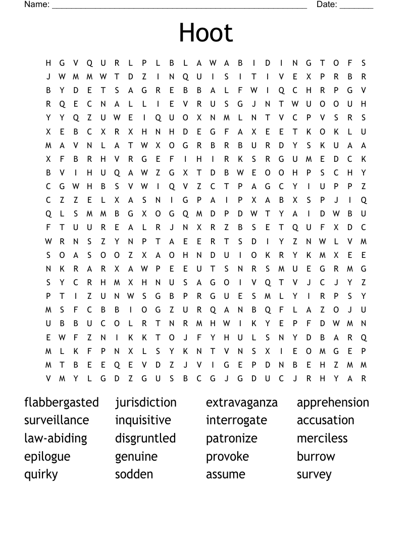 Hoot Word Search