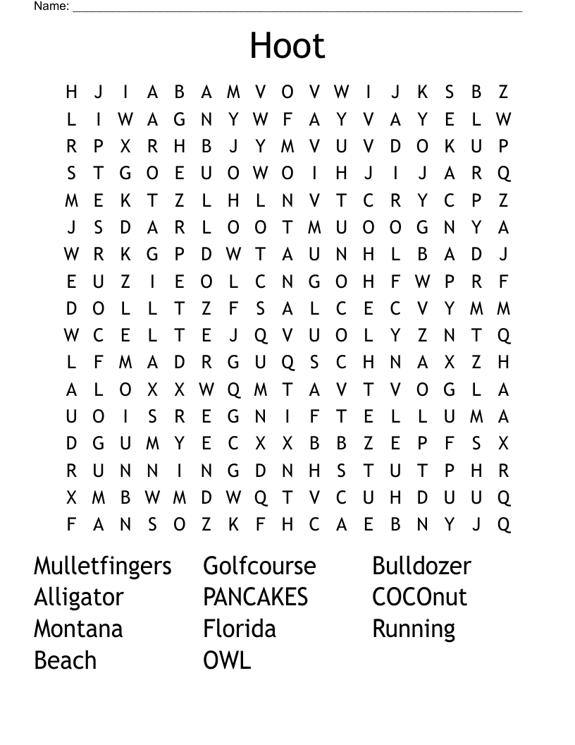 Hoot Word Search
