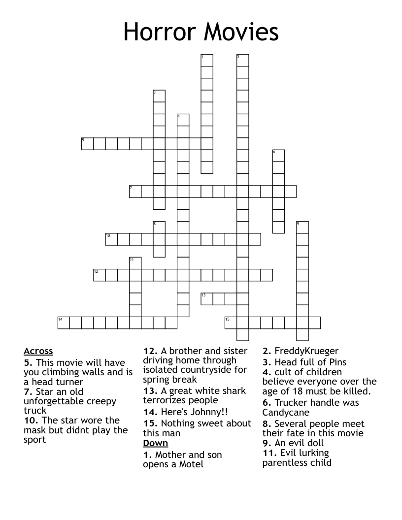 Movies Crosswords Word Searches Bingo Cards WordMint