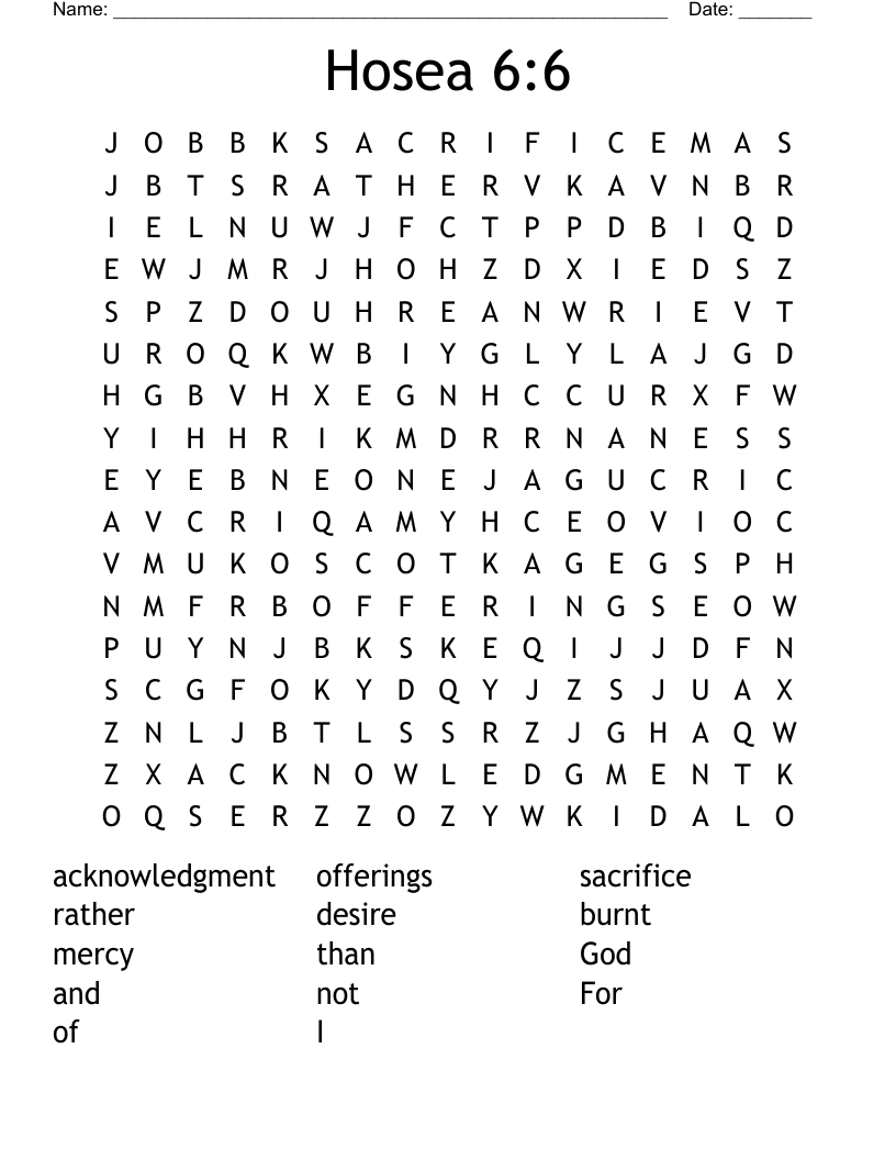 Hosea 6:6 Word Search