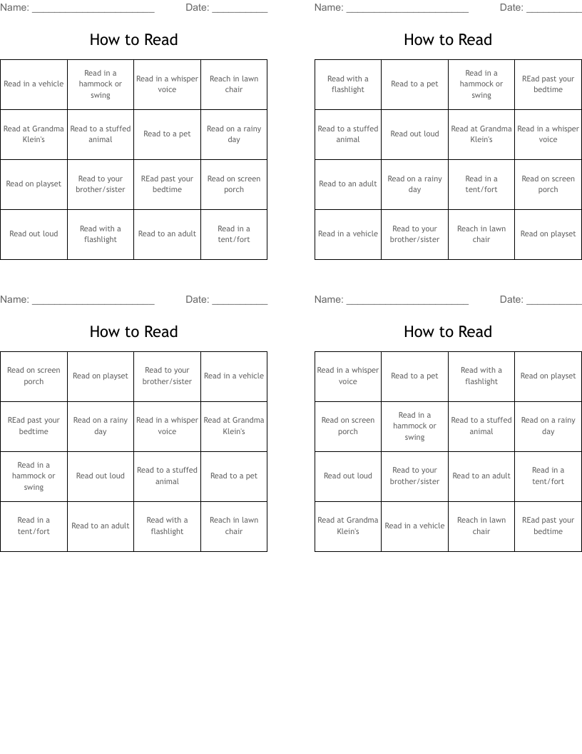 How to Read Bingo Cards