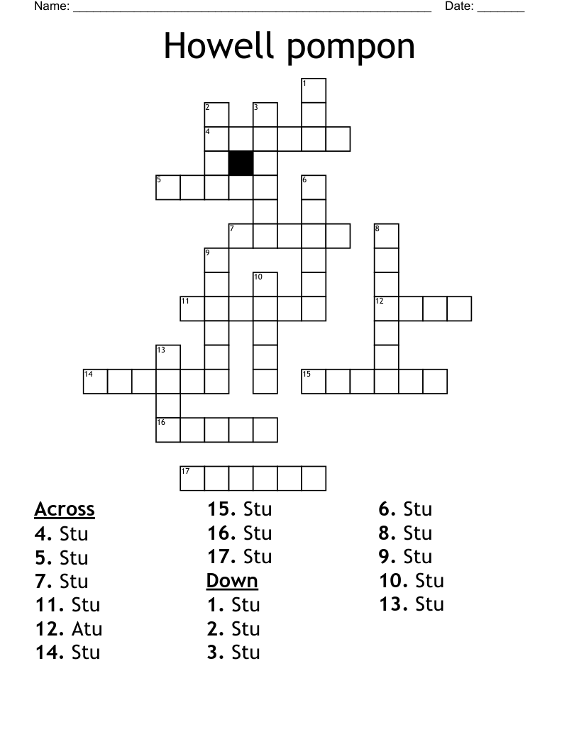 Howell pompon Crossword