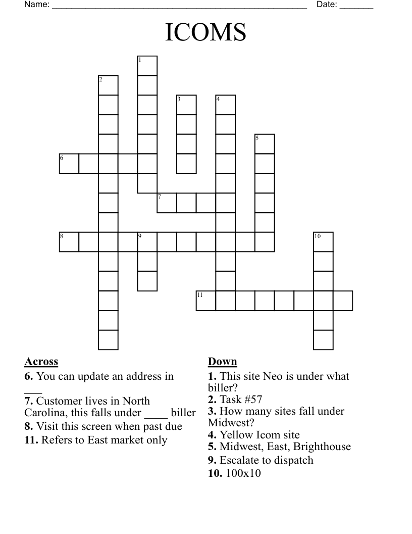 ICOMS  Crossword