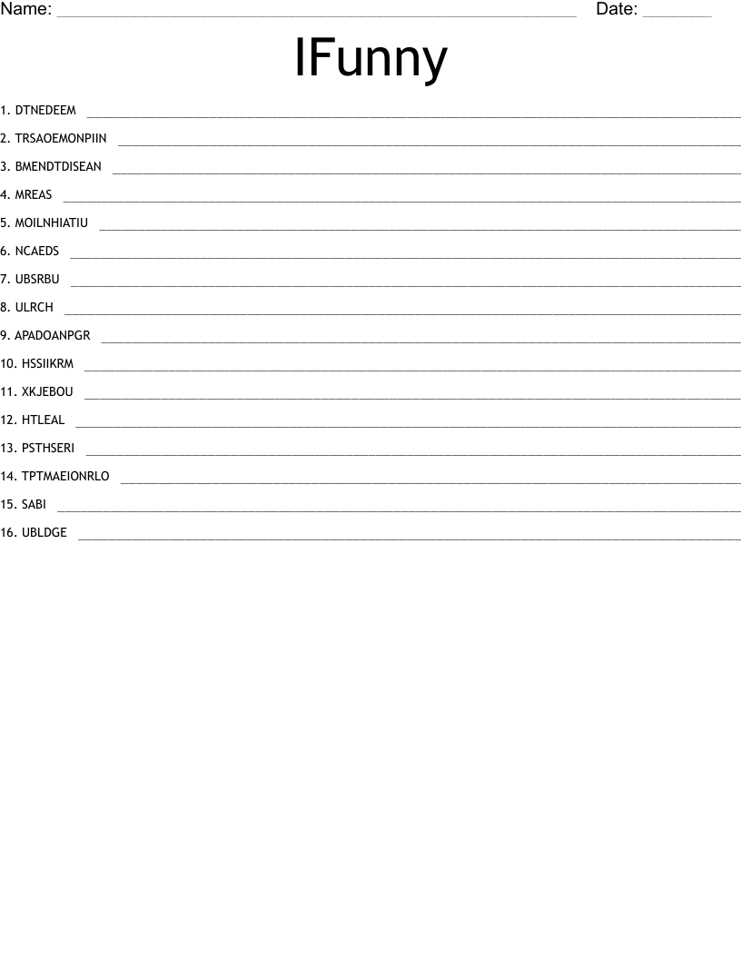 IFunny Word Scramble