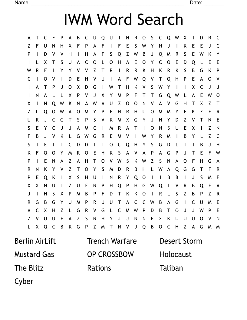 IWM Word Search