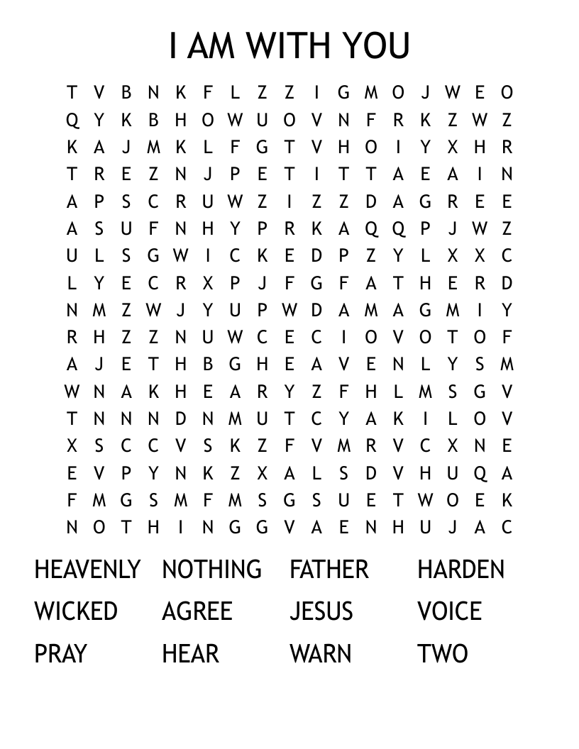 I AM WITH YOU Word Search