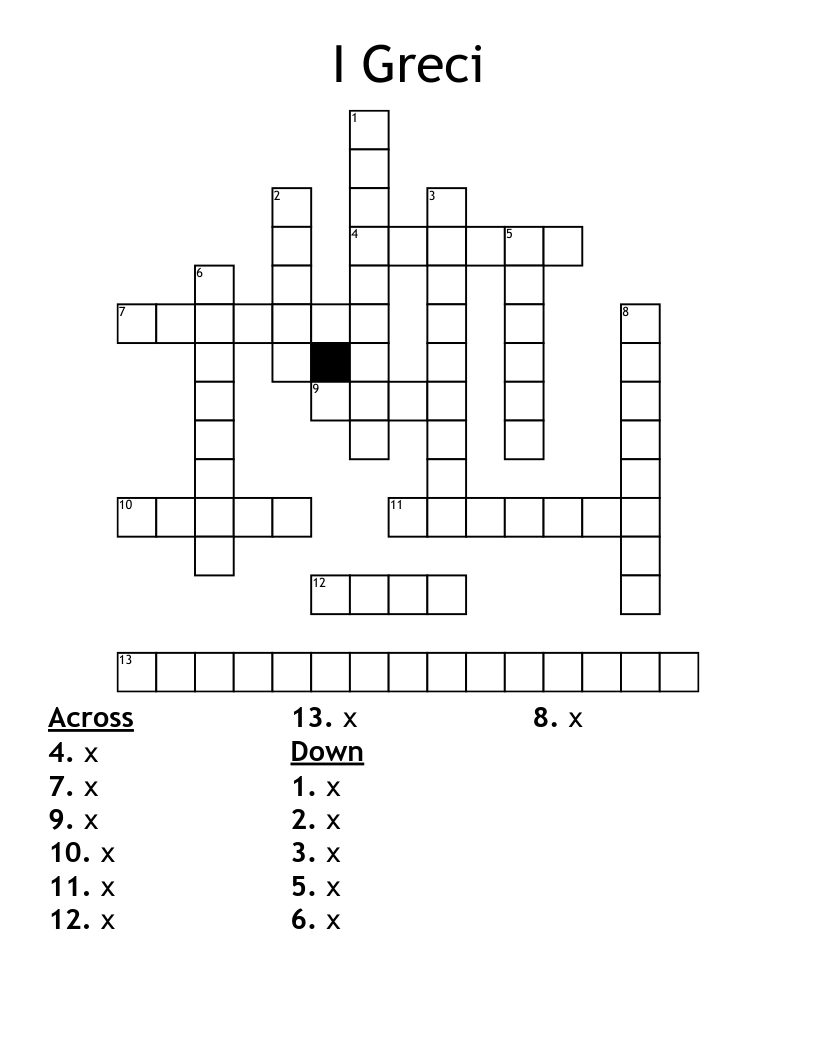 I Greci Crossword