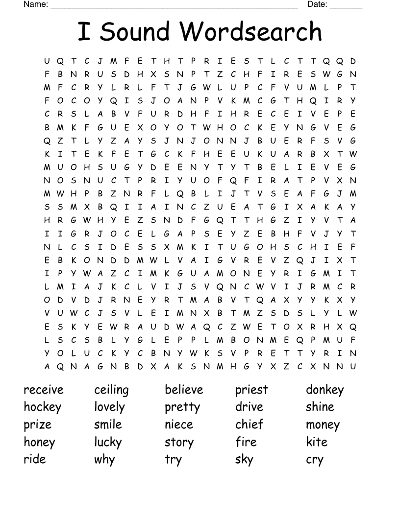 I Sound Wordsearch