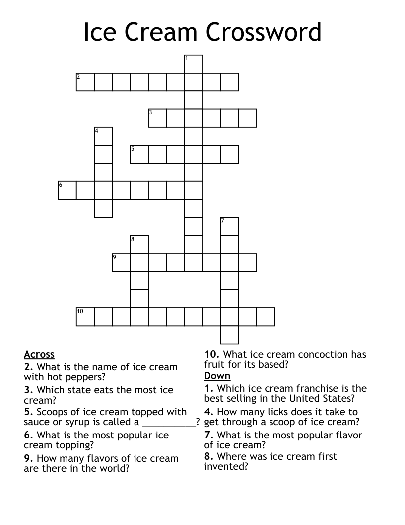 Desserts Crosswords Word Searches Bingo Cards WordMint