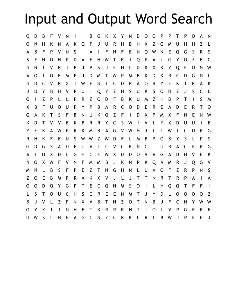 Input and Output Word Search