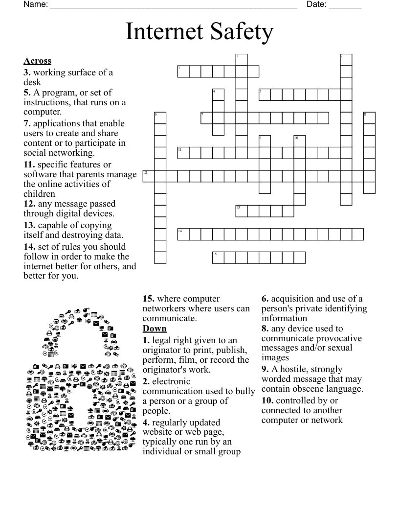 Internet Safety Crossword