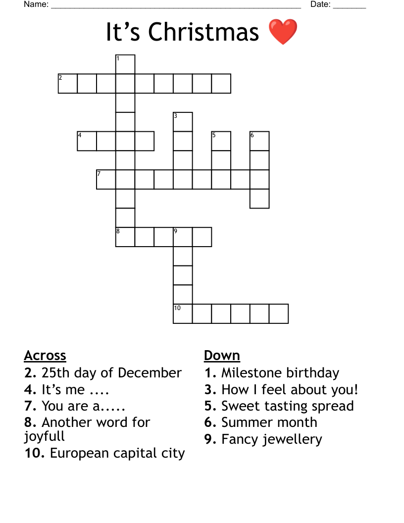 It’s Christmas ️ Crossword WordMint
