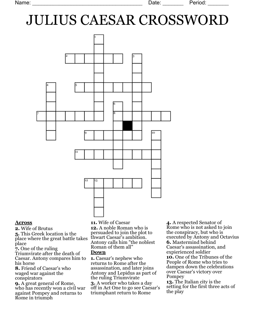 Julius Caesar Role Crossword
