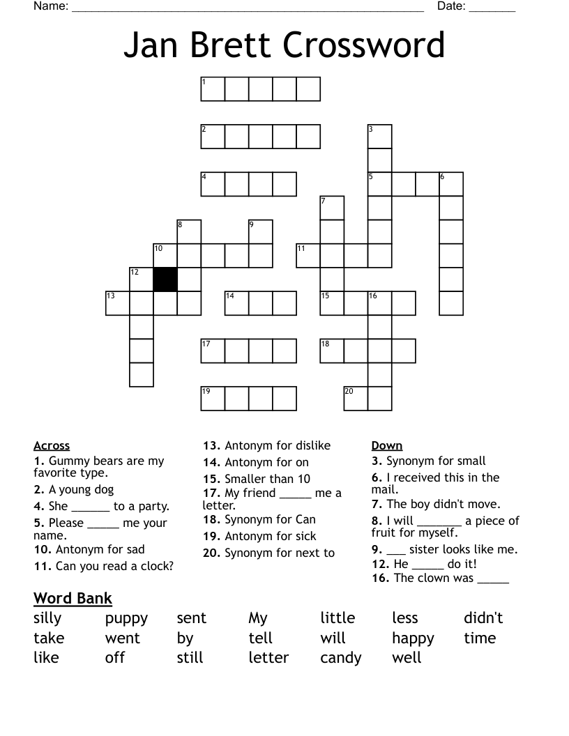 Jan Brett Crossword