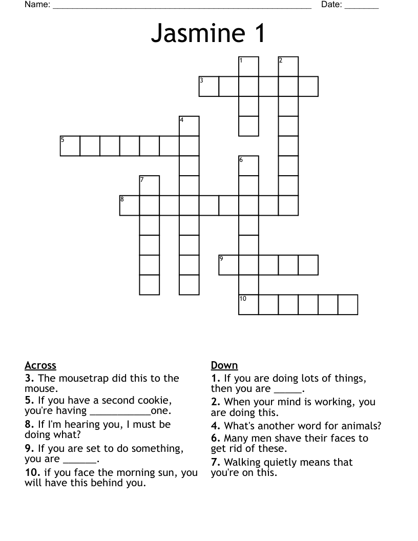 Jasmine 1 Crossword WordMint