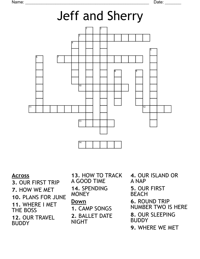 Jeff and Sherry Crossword