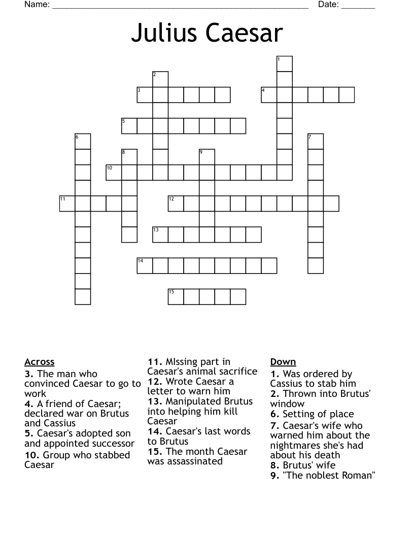 Julius Caesar Crossword WordMint