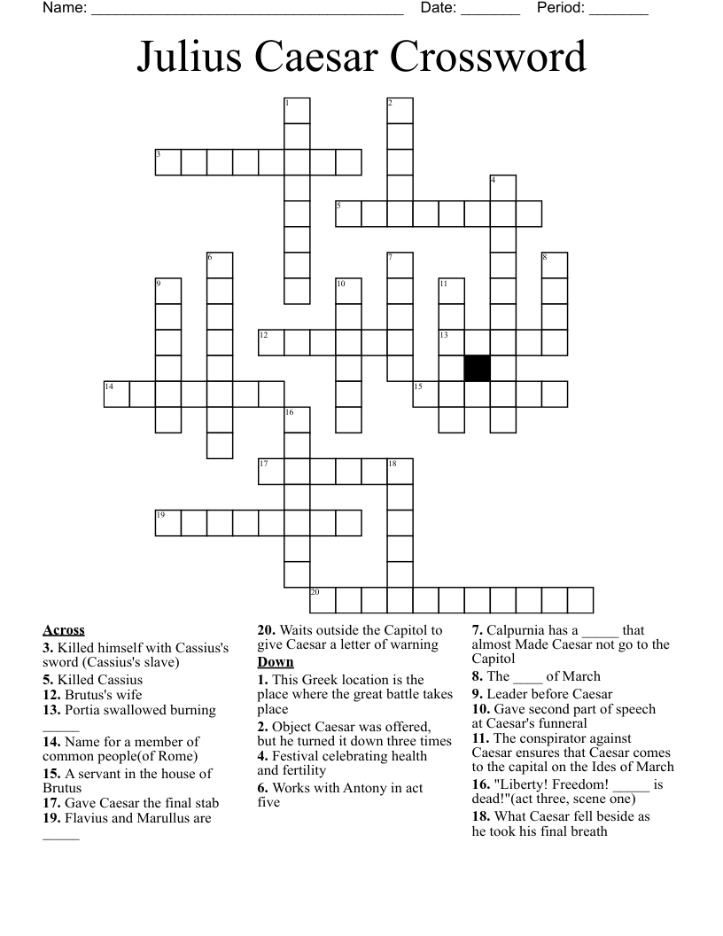 Julius Caesar Role Crossword