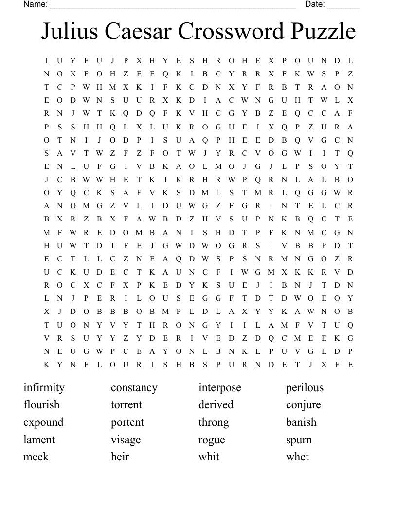 Julius Ceasar Journal One Crossword WordMint