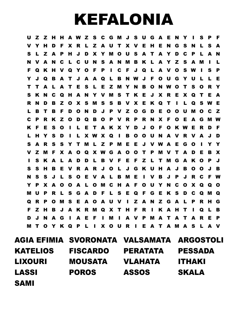 KEFALONIA Word Search