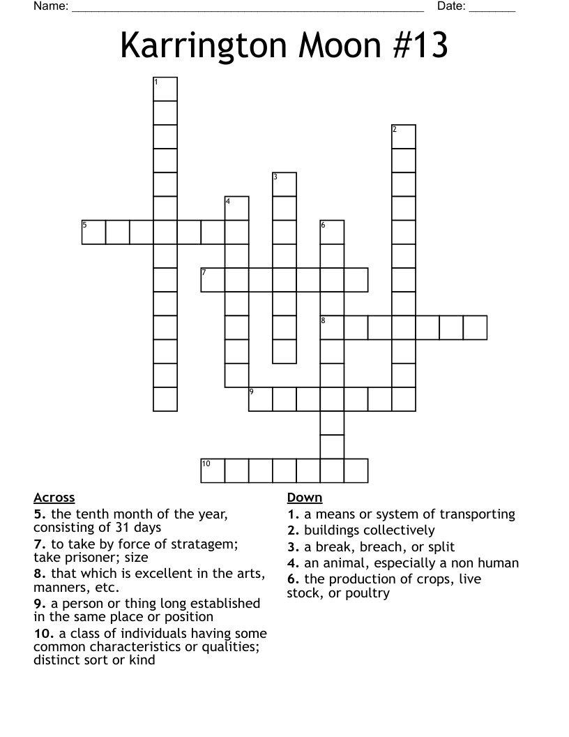 Karrington Moon #13 Crossword