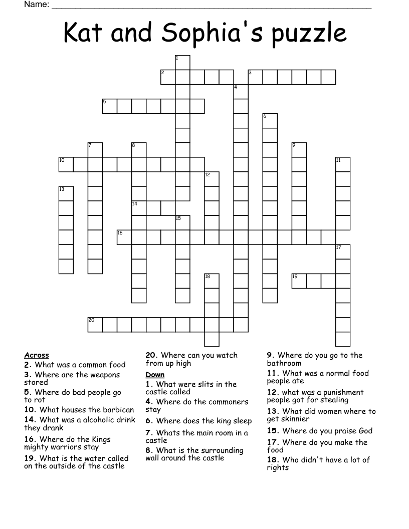 Kat And Sophia s Puzzle Crossword WordMint