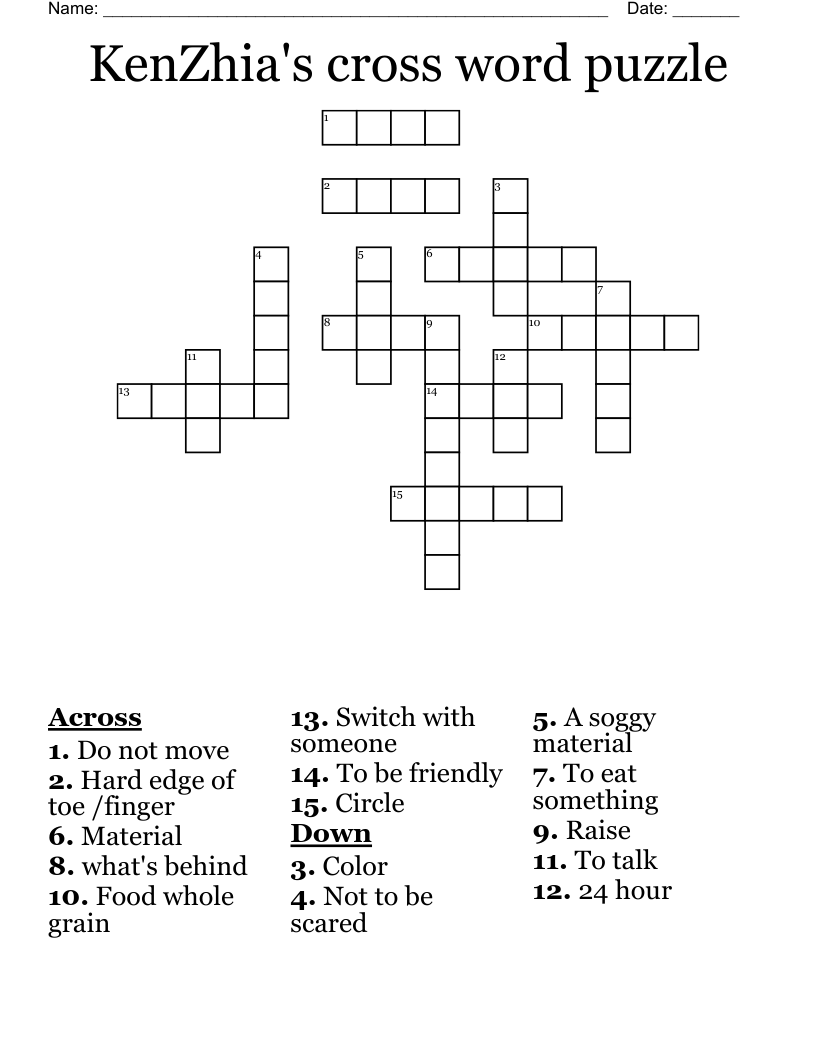 KenZhia's cross word puzzle WordMint