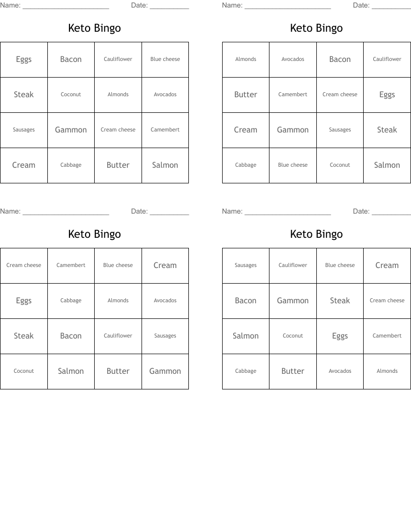 Keto Bingo