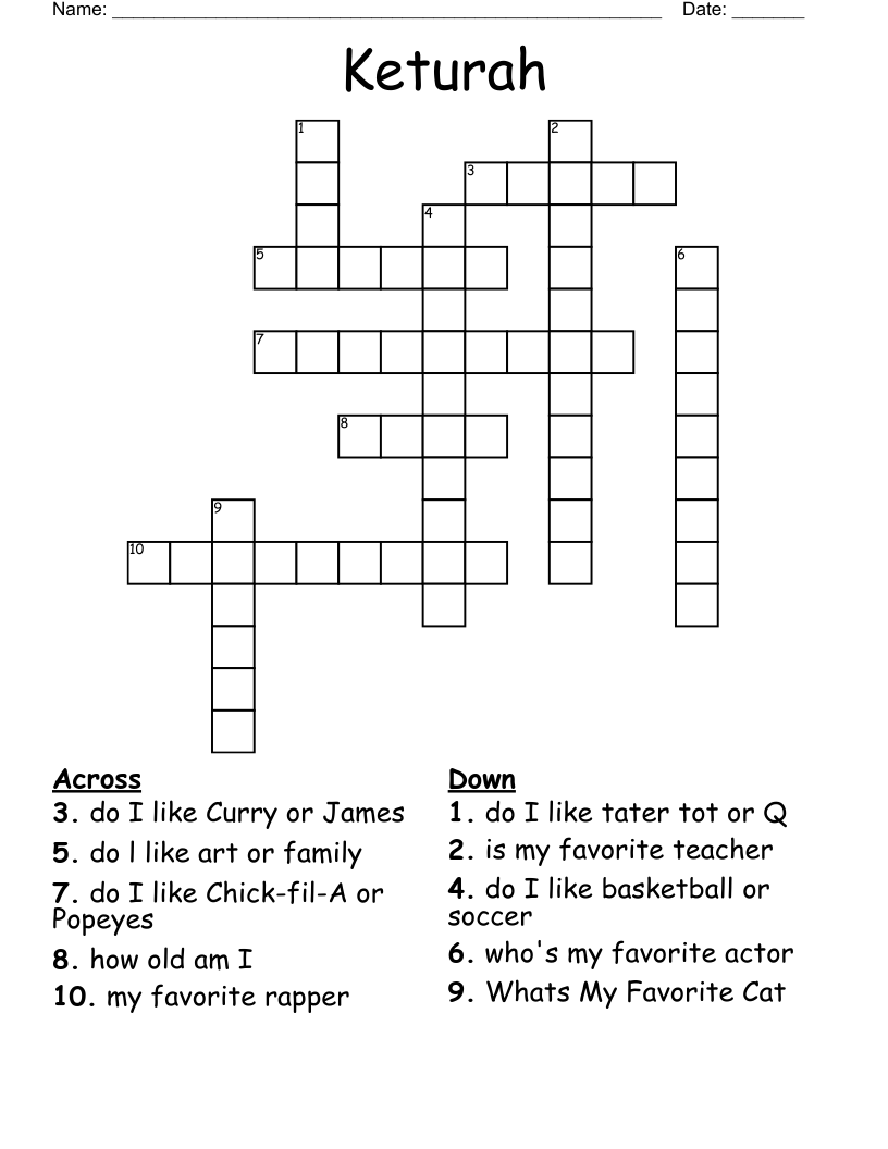 Keturah Crossword