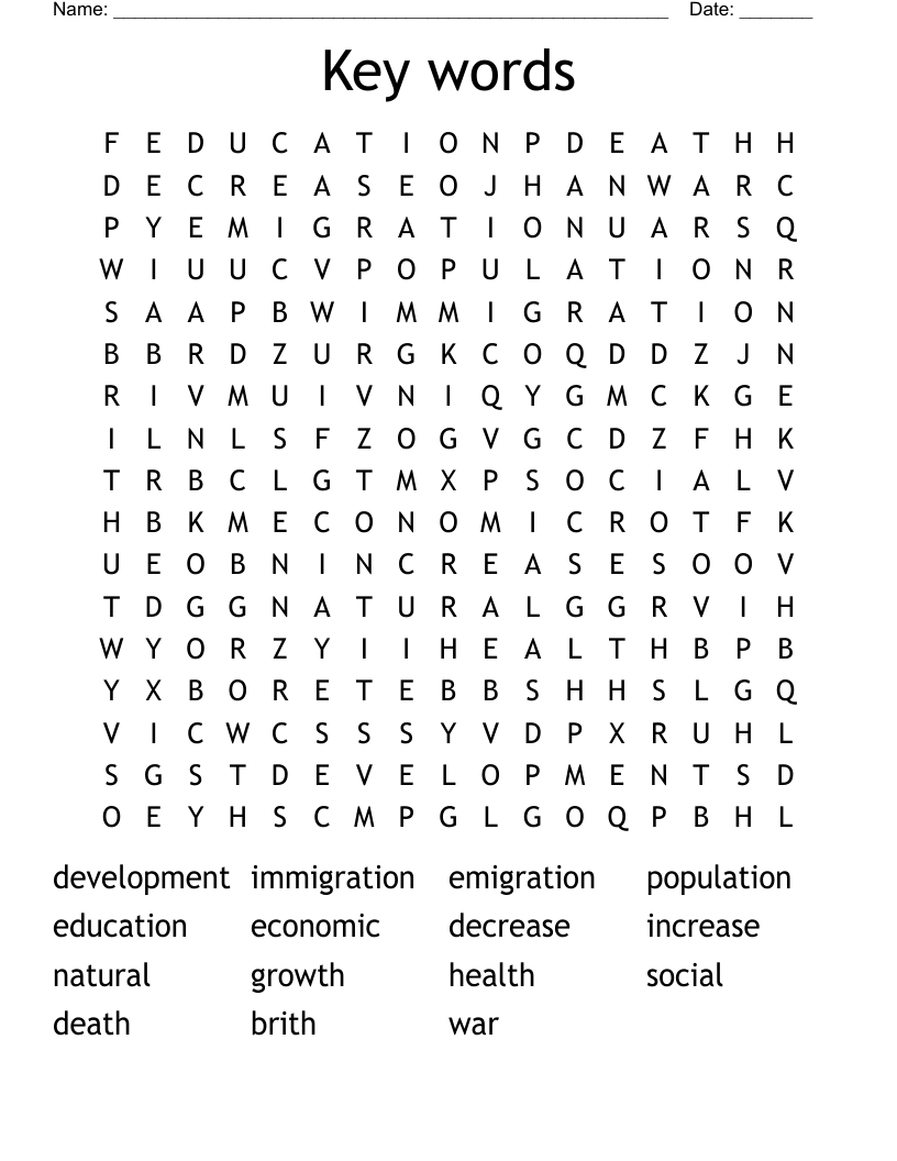 Key Words Word Search WordMint