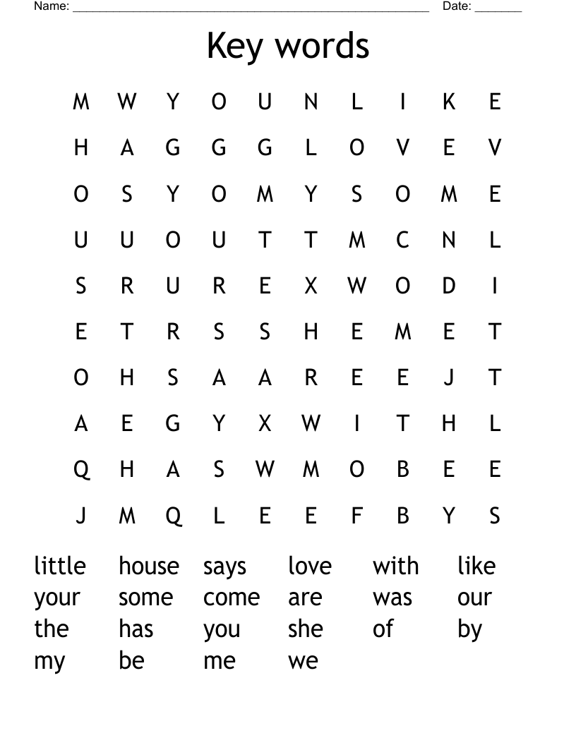 Key words Word Search