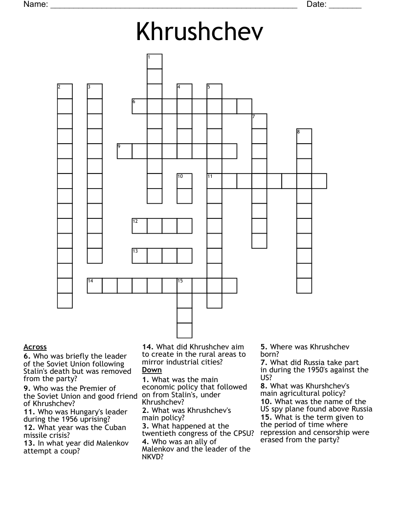 Khrushchev Crossword