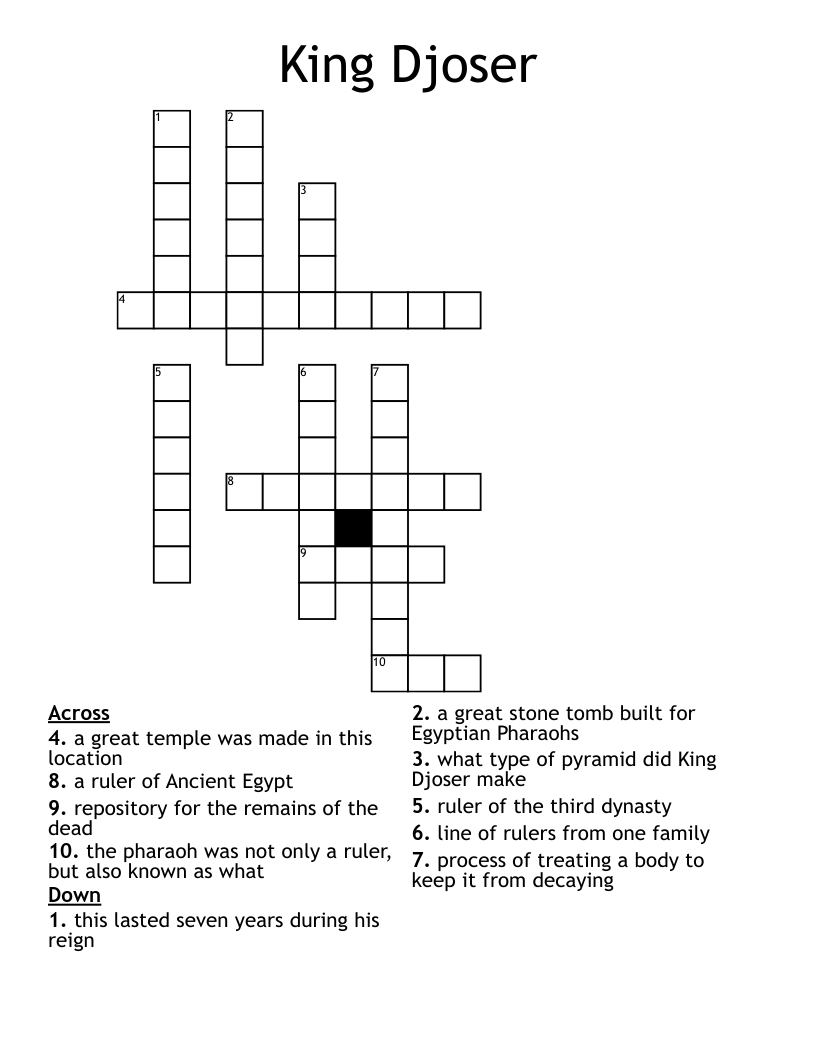 King Djoser Crossword