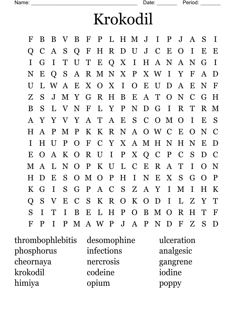 Krokodil  Word Search