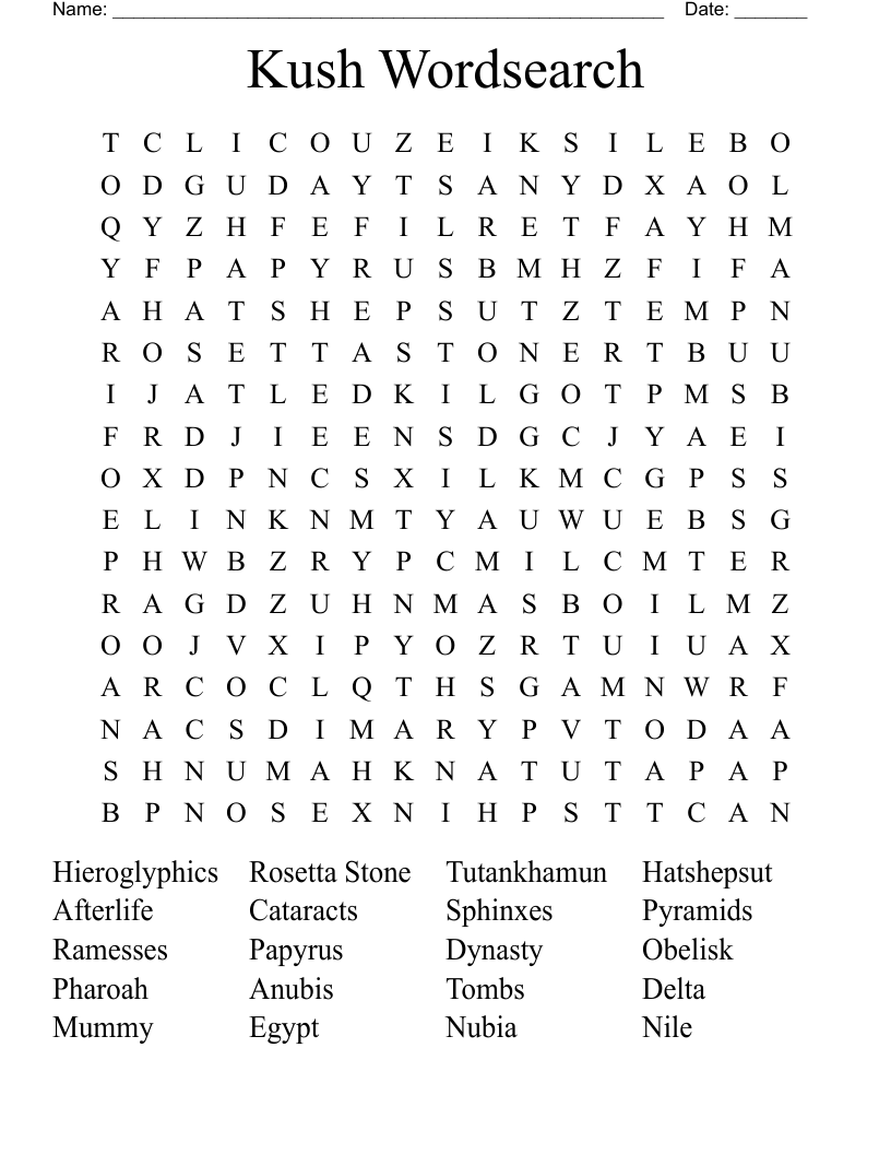 Kush Wordsearch