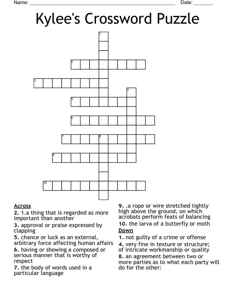 Kylee's Crossword Puzzle