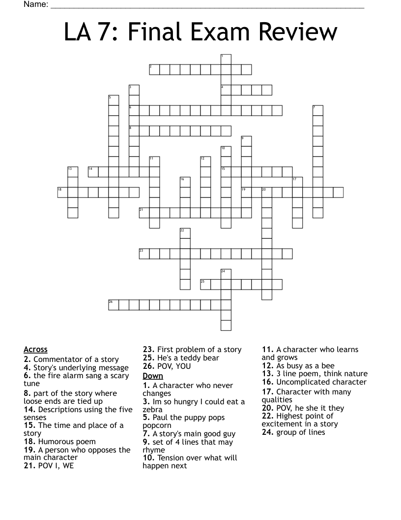 LA  7: Final Exam Review