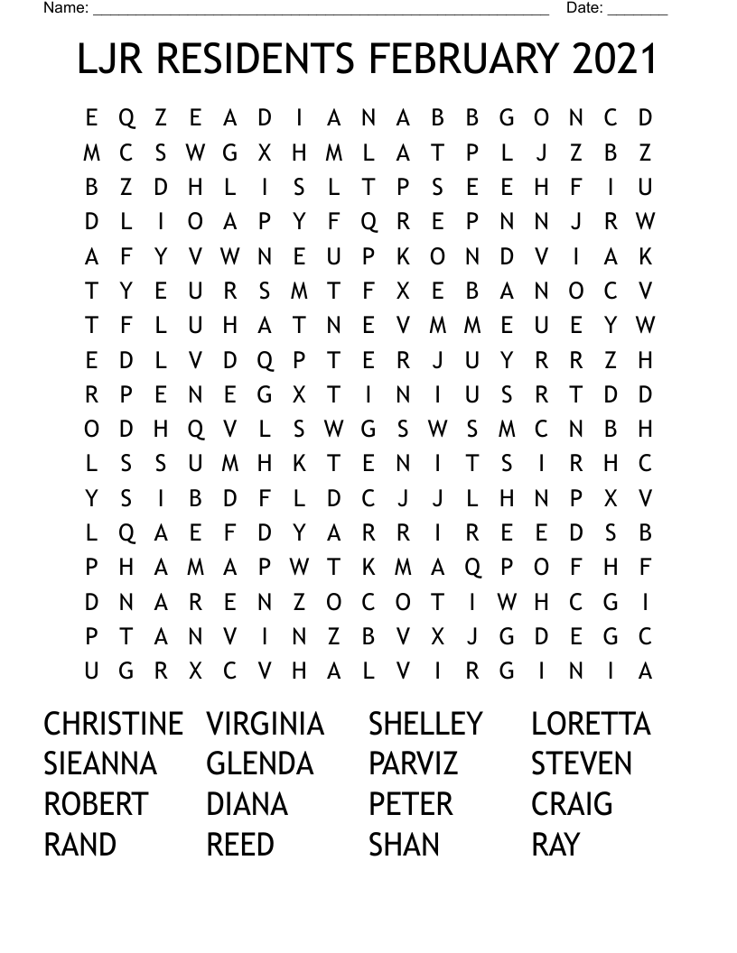 LJR RESIDENTS FEBRUARY 2021