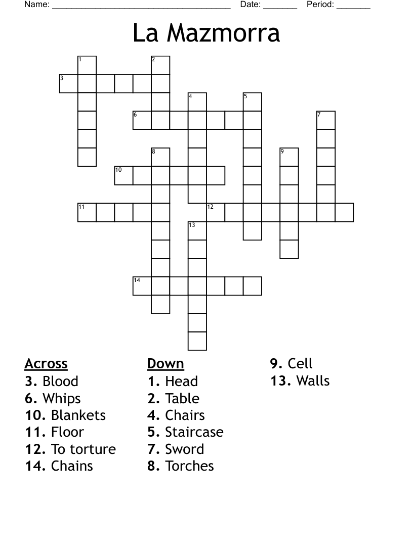 La Mazmorra Crossword