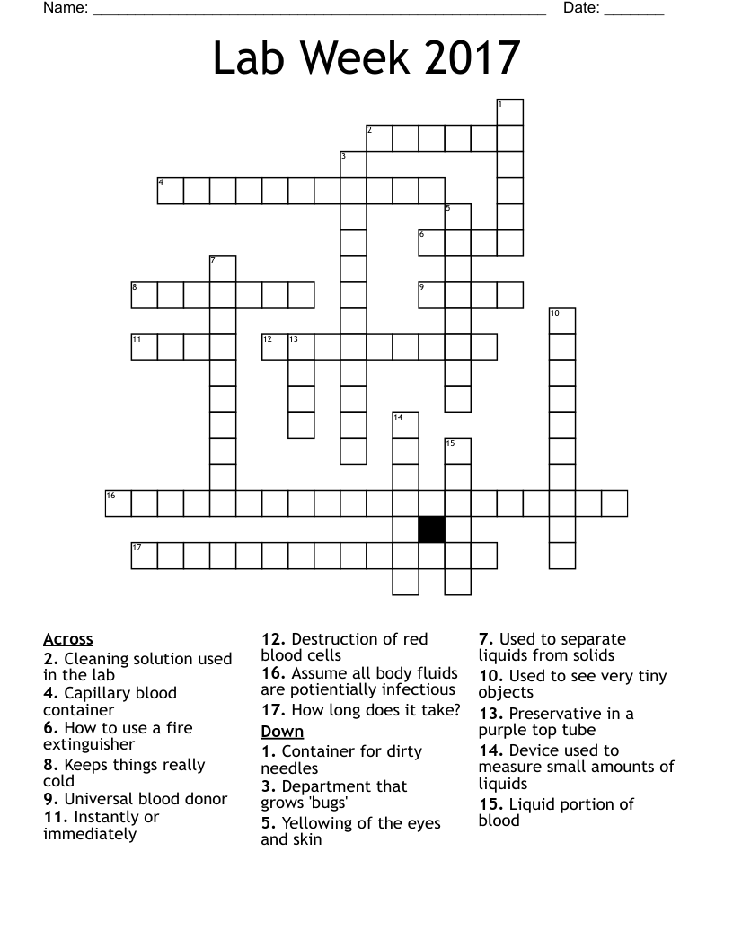 Lab Week 2017 Crossword WordMint