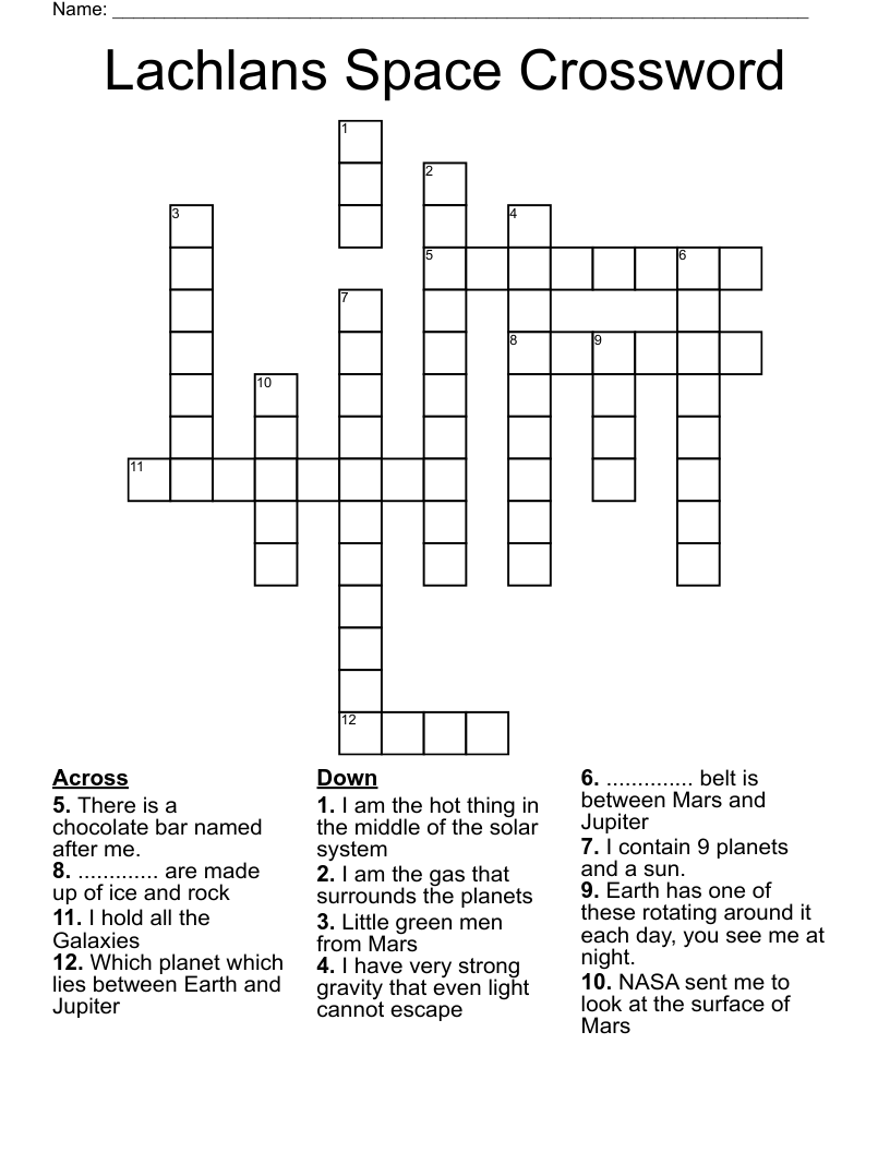 Lachlans Space Crossword